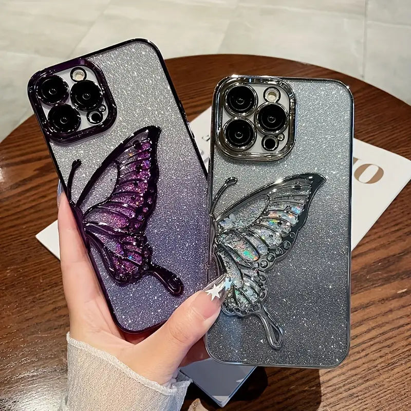Shimmery Butterfly Glitter Case