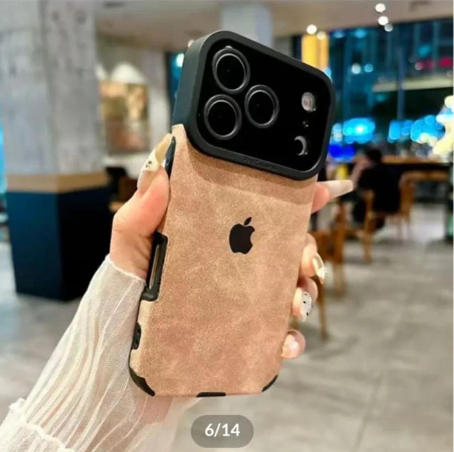 New Luxo Velvet Textured Case with Apple logo