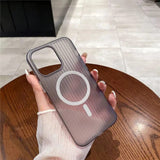 Flex Matt Corrugated Textured Magsafe Case For Iphone