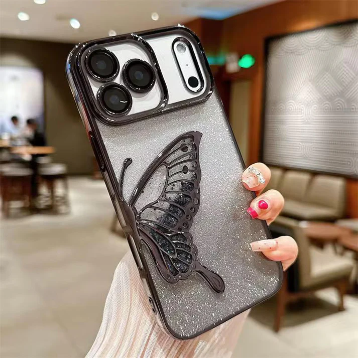 Shimmery Butterfly Glitter Case